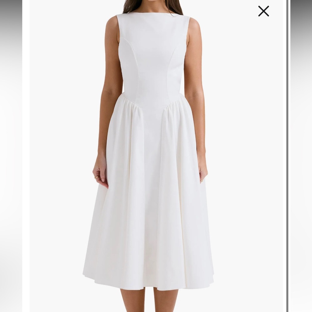 House of CB Ivory Satin Dress